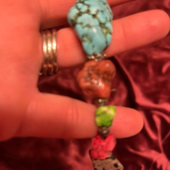 New ladies multicolored stone toggle necklace - Picture 2 of 5